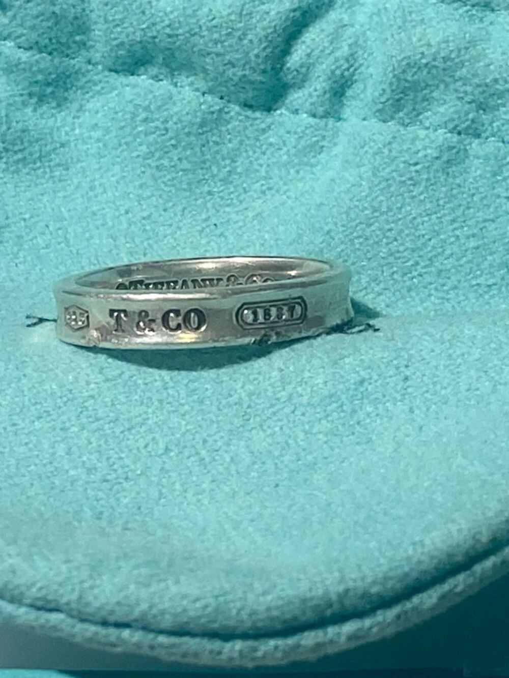 Authentic Tiffany & Co. 1837 Sterling Silver Ring in Silver Tone Size 8 - Picture 4 of 8